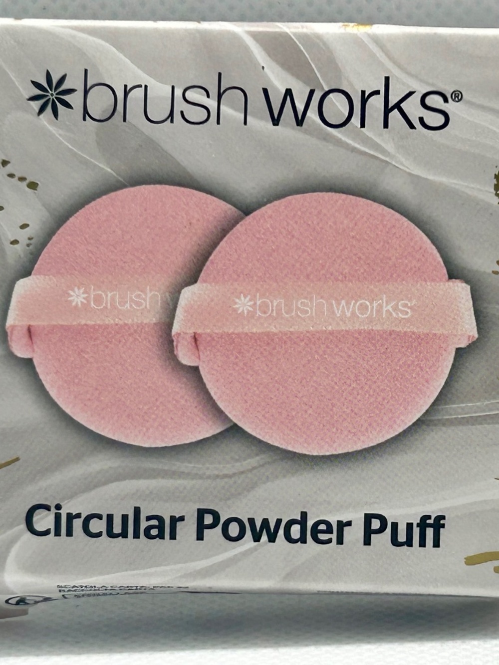Brush Works Circular Powder Puff Duo in Pink